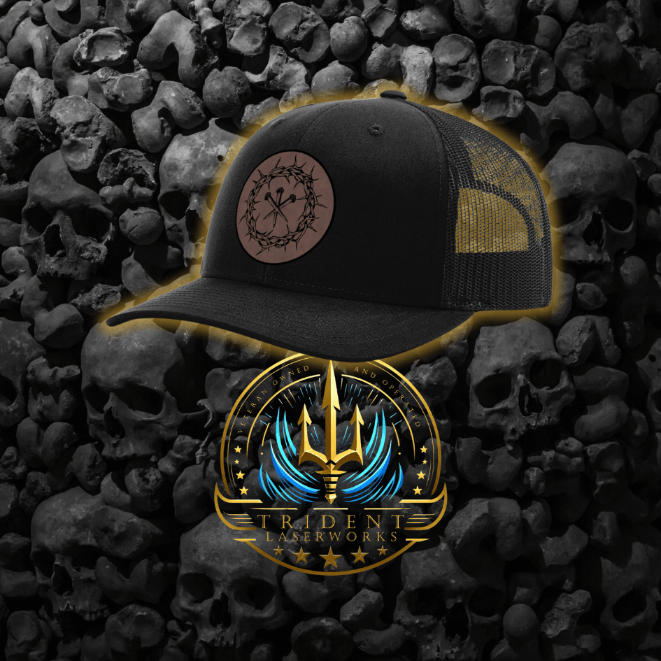 Crown of Thorns/Nails Leatherette Patch Hat - Trident LaserWorks