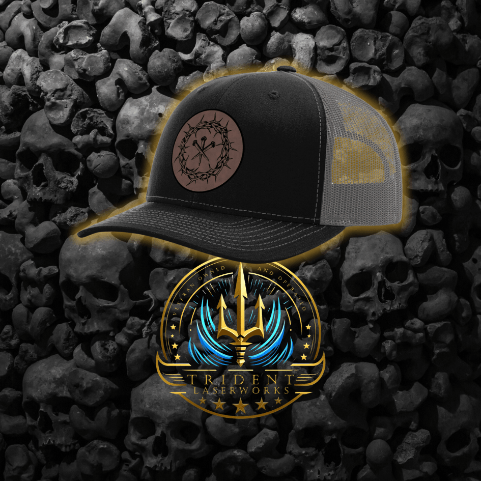 Crown of Thorns/Nails Leatherette Patch Hat - Trident LaserWorks