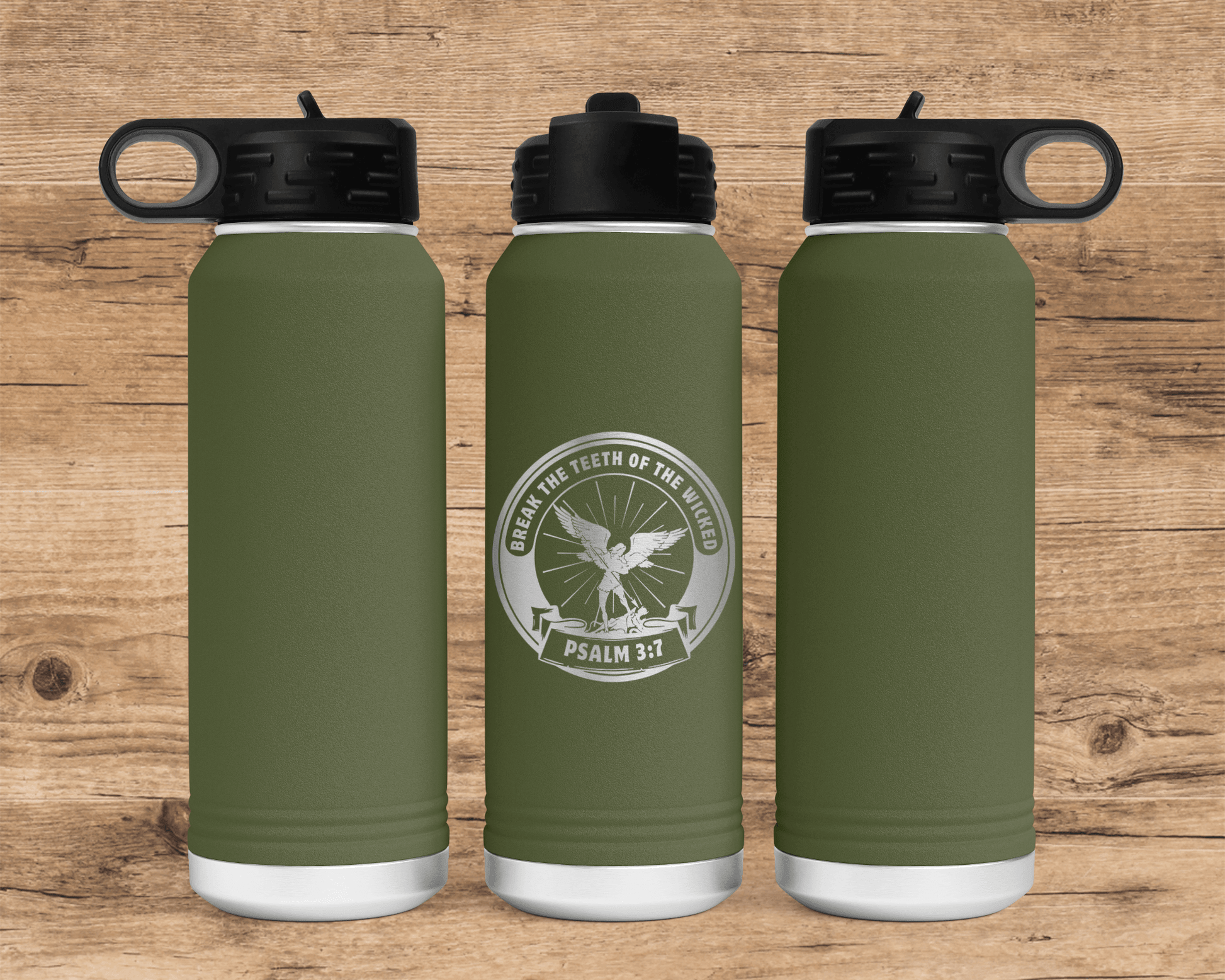 Psalm 3:7 "Break the Teeth of the Wicked" 32oz Polar Camel Water Bottle - Trident LaserWorks