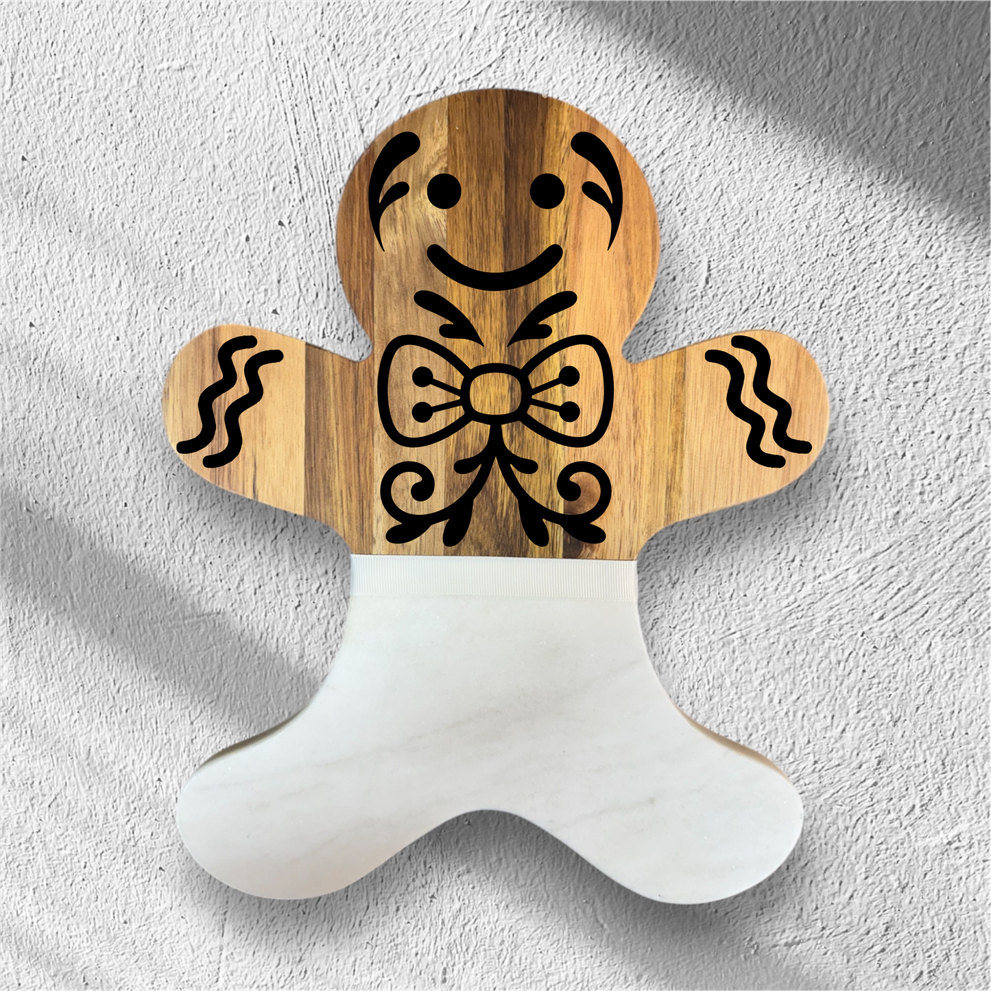 Gingerbread Man Marble & Acacia Cheese Board