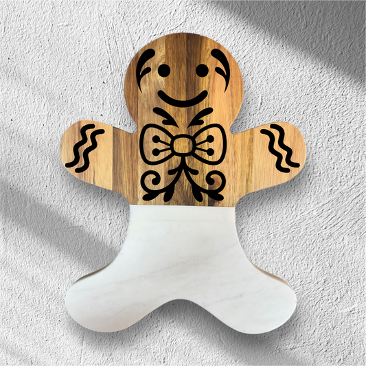 Gingerbread Man Marble & Acacia Cheese Board